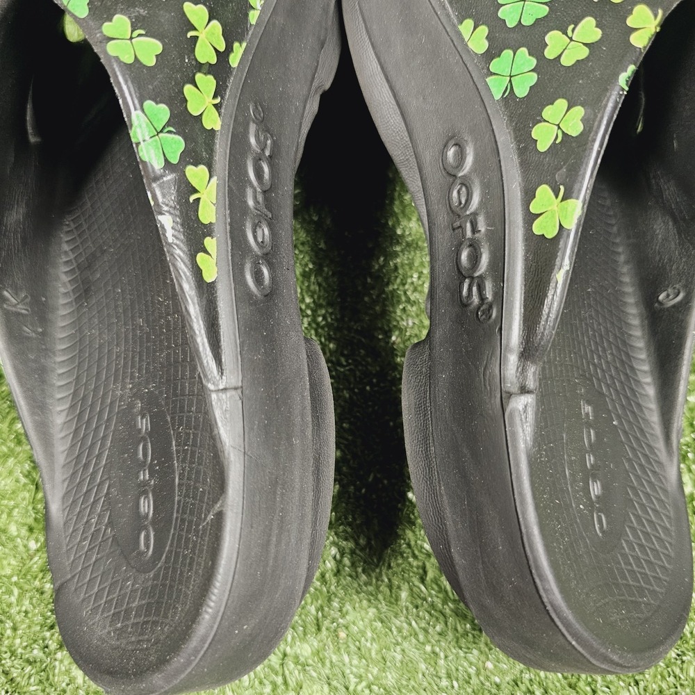 OOFOS OOahh Limited Shamrock Clover Athletic Recovery Comfort Slides Womens 9 - Picture 8 of 11